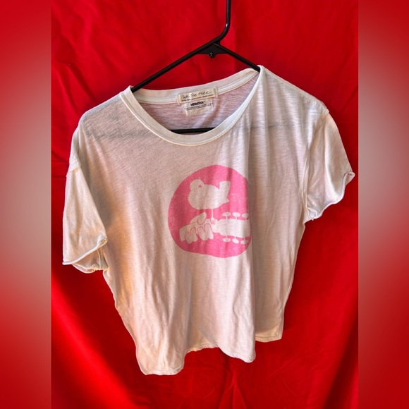 We The Free Tops - We The Free White Tee with Pink Crocodile Circle Graphic